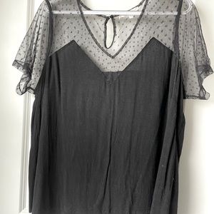 Black Sheer Shoulder Too